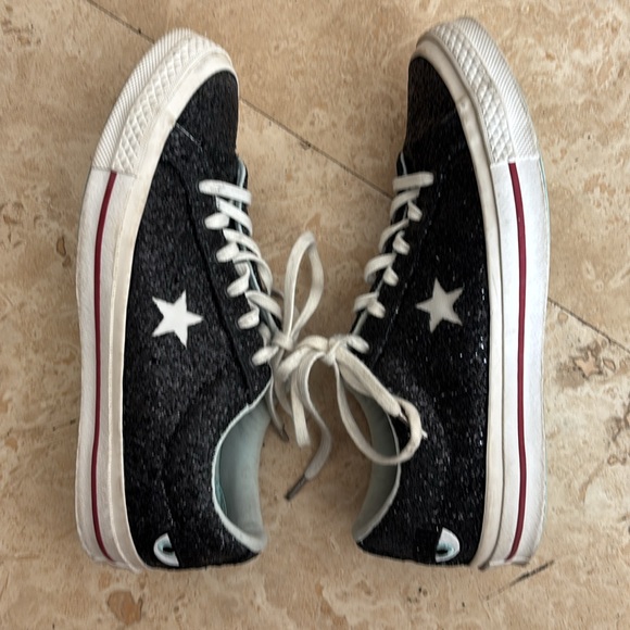 Converse/Chiara Ferragni black glitter sneakers Size 9. Preowned - Picture 2 of 8